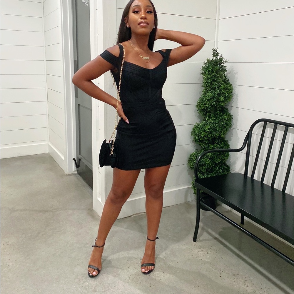 Black bandage house of CB dress